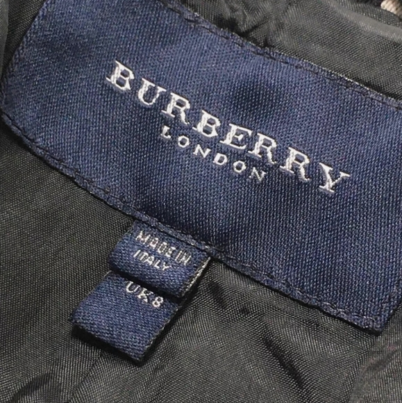 BURBERRY Size 6 VTG Wool Black & White Striped Crop Jacket w/ COA - Picture 4 of 11